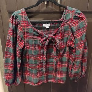 Ivy City Co Plaid Top